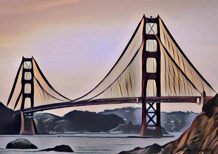 Golden Gate Bridge By Creative Bubble Art